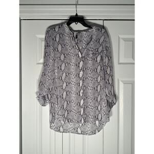 Kut from the Kloth Snake Skin Sheer Blouse Women's Size L